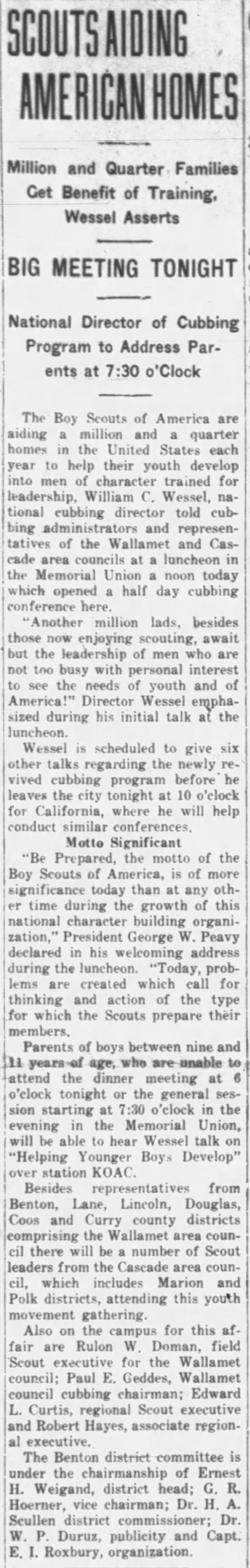Clipping from Corvallis Gazette-Times